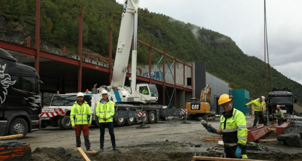 Construction of SalmoBreed's facility at Salten is well under way. Photo: SalmoBreed