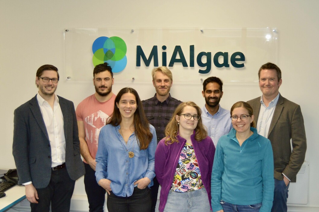 Some of MiAlgae's team pictured in 2020. The company now has around 20 staff and plans to recruit 10 more. Photo: MiAlgae.