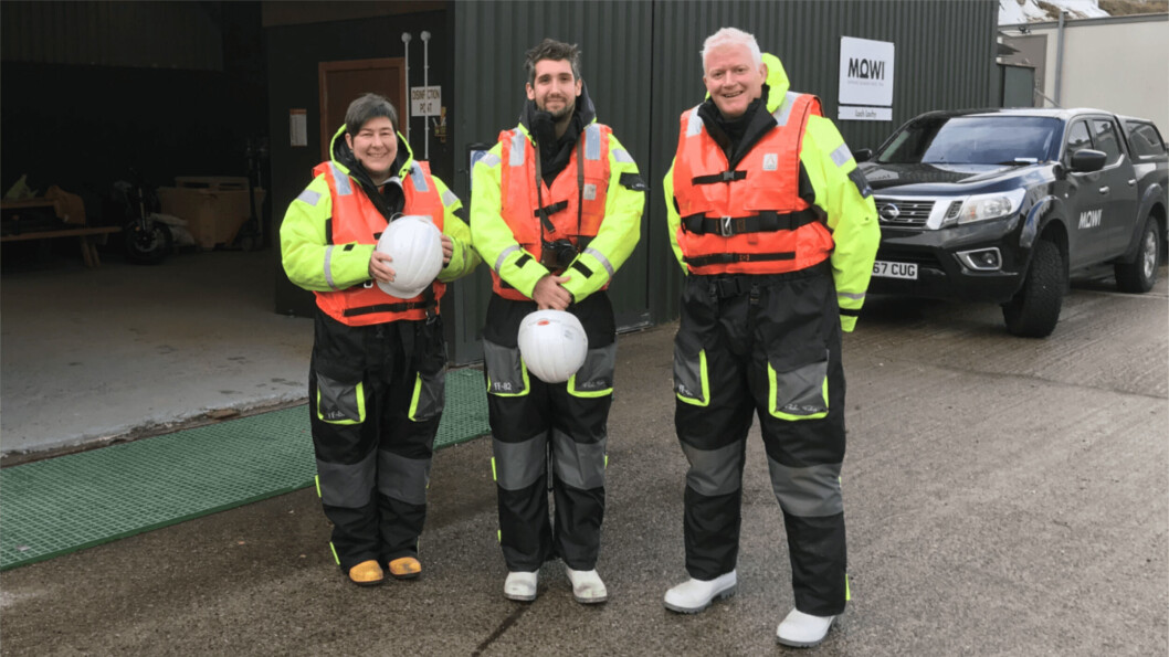 From left: Mowi Scotland quality systems manager Nicola MacColl, Naturland aquaculture and fisheries manager Gai Fox, and Mowi technical director Dougie Hunter. Photo: Mowi. From left: Mowi Scotland quality systems manager Nicola MacColl, Naturland aquaculture and fisheries manager Gai Fox, and Mowi technical director Dougie Hunter. Photo: Mowi.
