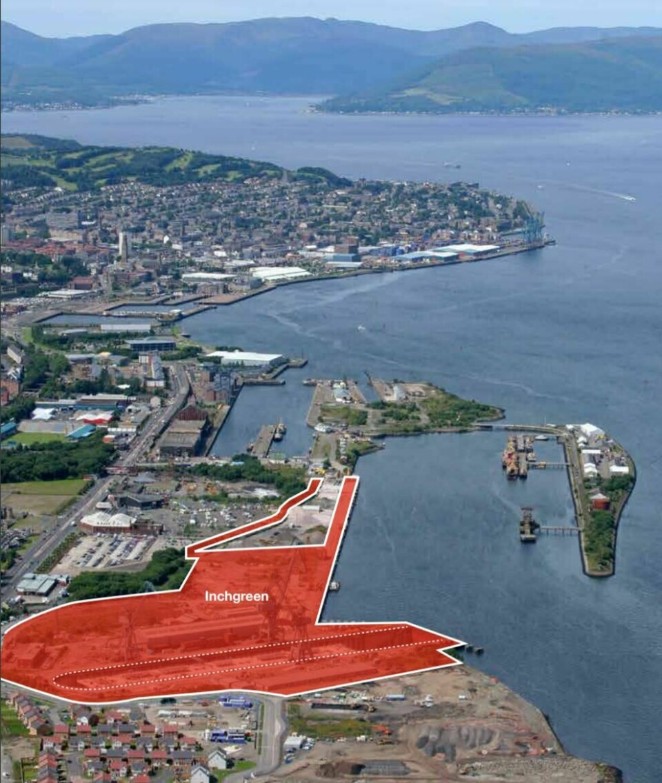 The dry dock and adjacent development site, both shaded orange, at Inchgreen. Click on image to enlarge. Image: Peel Ports.