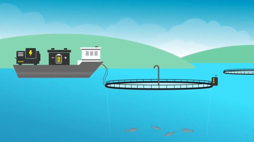 A short video explaining the benefits of SSF's hybrid feed barge at Loch Spelve, Mull. Photo: SSF. A short video explaining the benefits of SSF's hybrid feed barge at Loch Spelve, Mull. Photo: SSF.