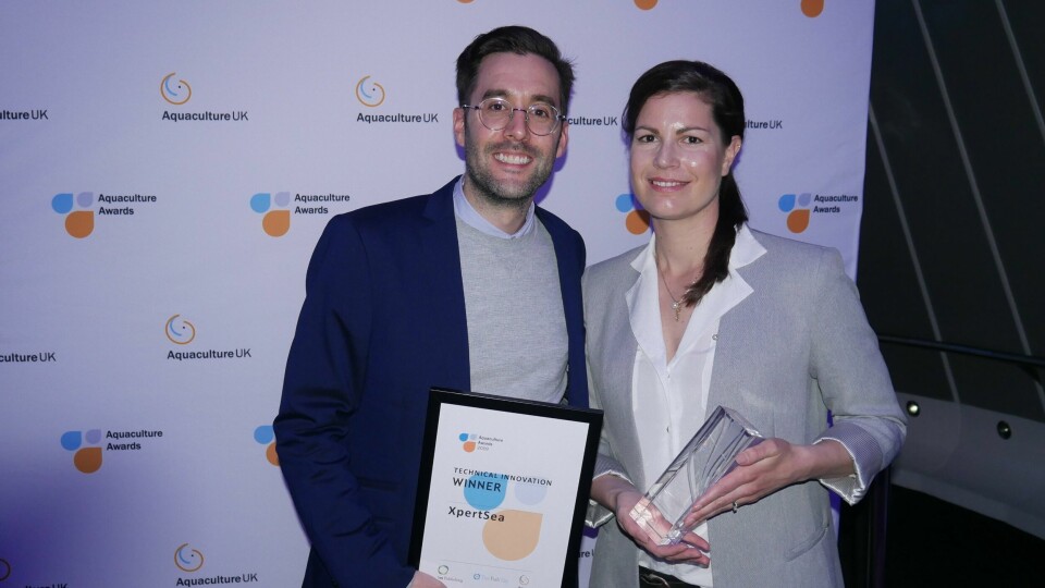 Mikael Lefebvre and Valérie Robitaille, of Quebec-based shrimp data collection firm XpertSea, one of the winners at last year's Aquaculture Awards, the first year it was opened up to overseas entrants. So far this year, overseas entries outweigh those from Scotland. Photo: FFE.