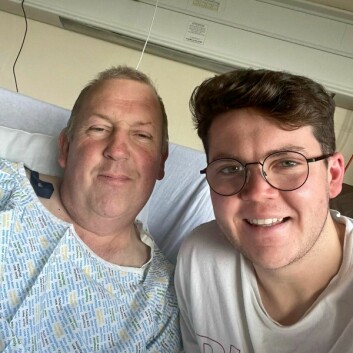 Finley Hitchings, right, with his stepdad Willie Urquhart, who has received one of Hitchings' kidneys. Photo: SSF.