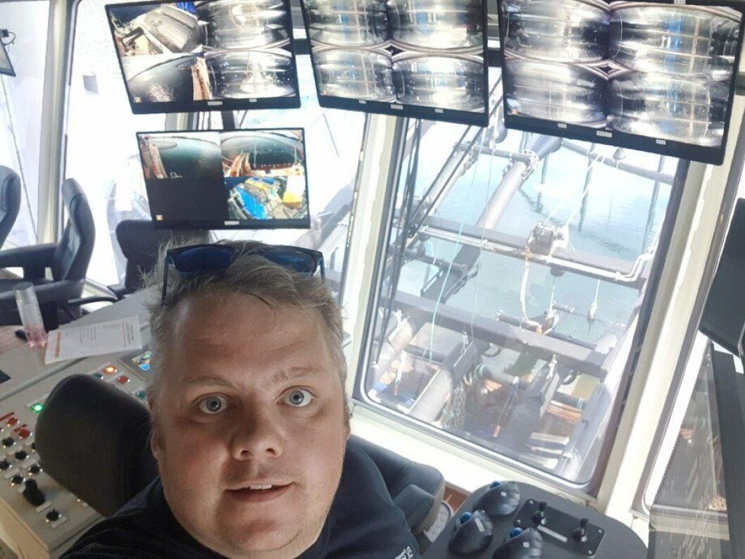 Hans Martin Flasnes aboard the Hydro Flow. Photo: Hydrolicer Hans Martin Flasnes aboard the Hydro Flow. Photo: Hydrolicer