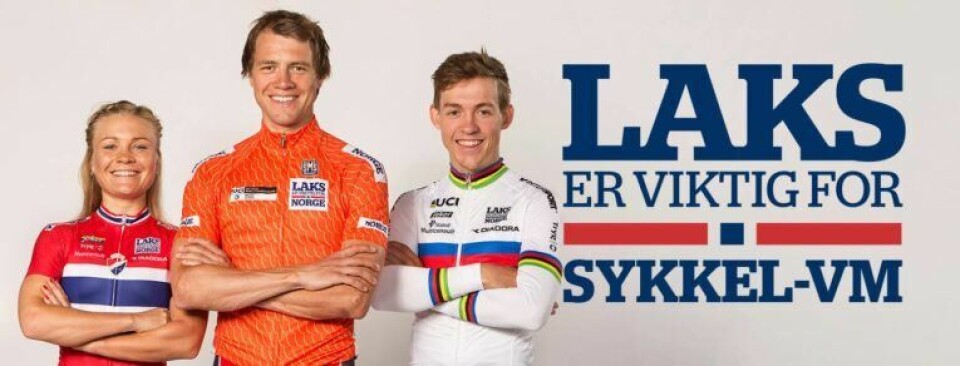 Norway's top cyclist, Edvald Boasson Hagen, models the 'salmon jersey' which will be awarded to the most competitive rider for the first time at a Cycling Road World Championships. Photo: LakserviktigforNorge
