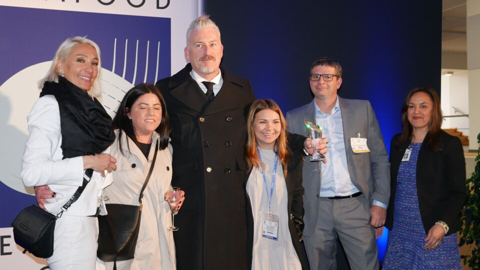 St James co-owner Brendan Maher, centre, collects the award in Brussels. Photo: FFE.