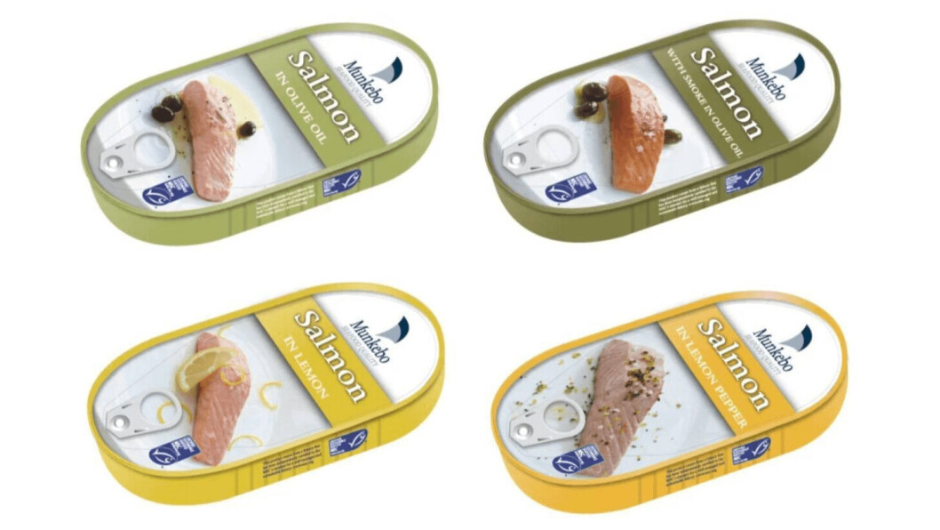 Some of the varieties of tinned salmon offered by Munkebo Seafood AS, which has been bought by Bakkafrost. Some of the varieties of tinned salmon offered by Munkebo Seafood AS, which has been bought by Bakkafrost.