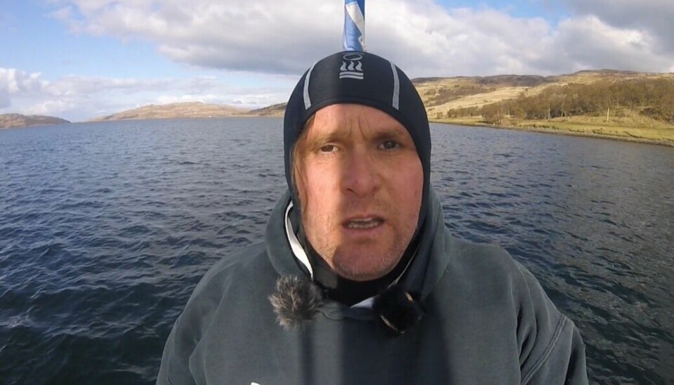 Anti-salmon farming activist Don Staniford on his way to film fish in a pen at a Scottish Sea Farms site at Loch Spelve, Mull, which is one of the actions listed in the writ.
