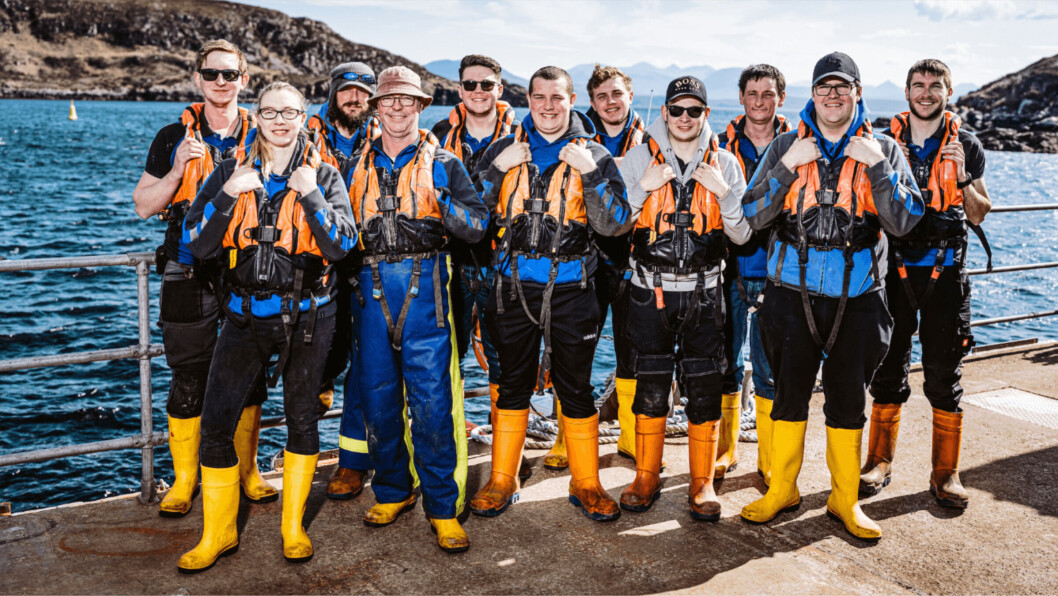 SSF's Summer Isles farm team. Photo: SSF. SSF's Summer Isles farm team. Photo: SSF.
