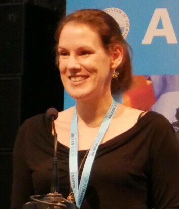 Kati Michalek, a PhD student at the Scottish Association of Marine Science, gave a talk on environmental variables and mussel stocks. Photo: Gareth Moore/FFE Kati Michalek, a PhD student at the Scottish Association of Marine Science, gave a talk on environmental variables and mussel stocks. Photo: Gareth Moore/FFE