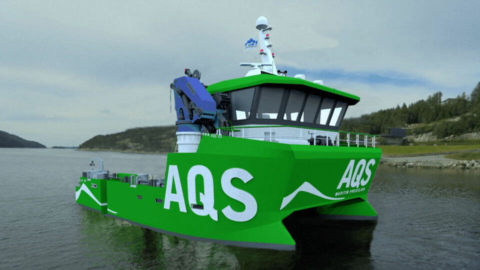 An illustration of the catamaran being designed by Macduff Ship Design for AQS. It is the first vessel Macduff has designed for a Norwegian owner. Image: Macduff Ship Design.