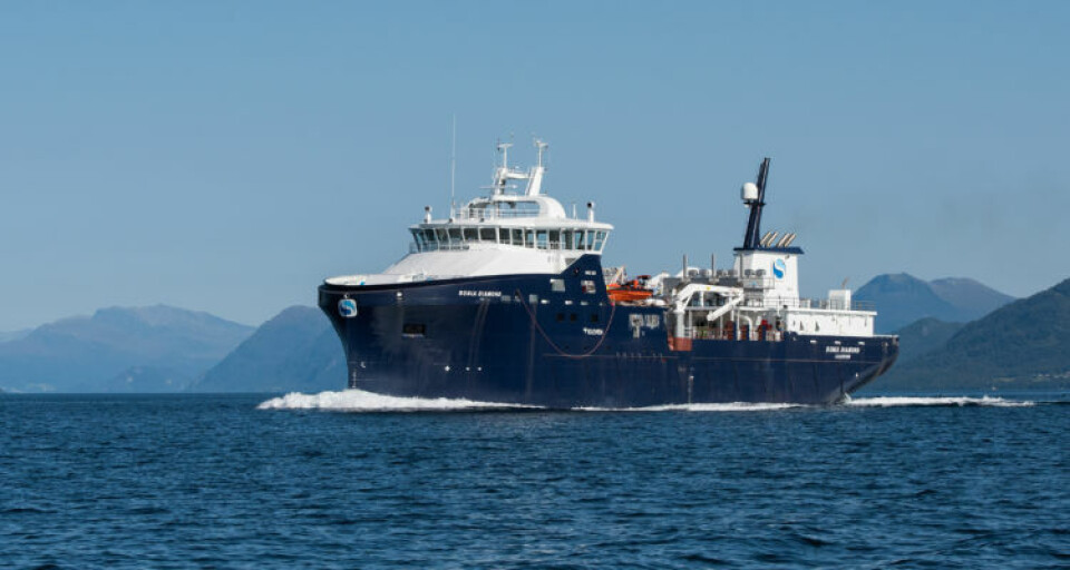 Sølvtrans' latest wellboat, the Ronia Diamond, ran aground. Photo: Olav Thokle
