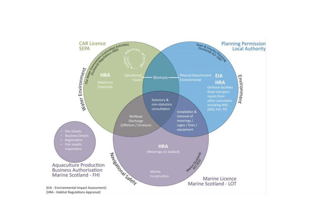 A diagram from the 2016 report illustrating the complexity of aquaculture consenting. A diagram from the 2016 report illustrating the complexity of aquaculture consenting.