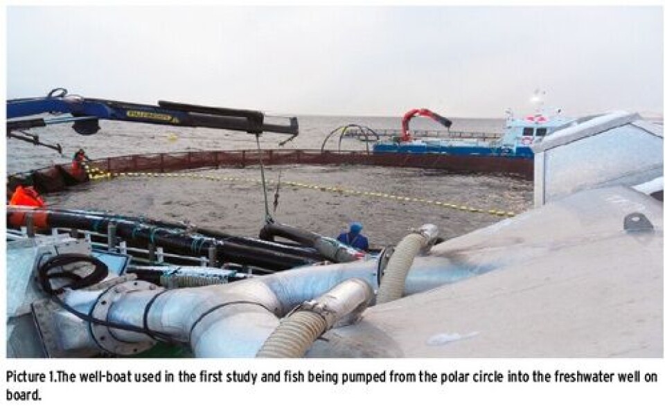 Test of freshwater delousing of salmon in well-boats Part II