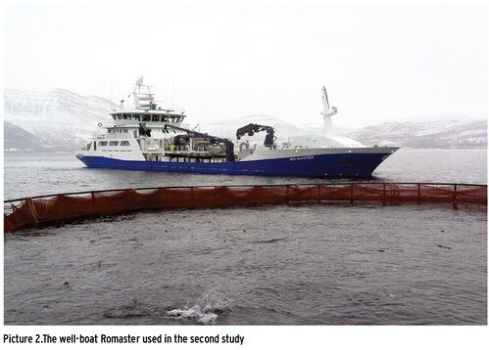 Test of freshwater delousing of salmon in well-boats Part II
