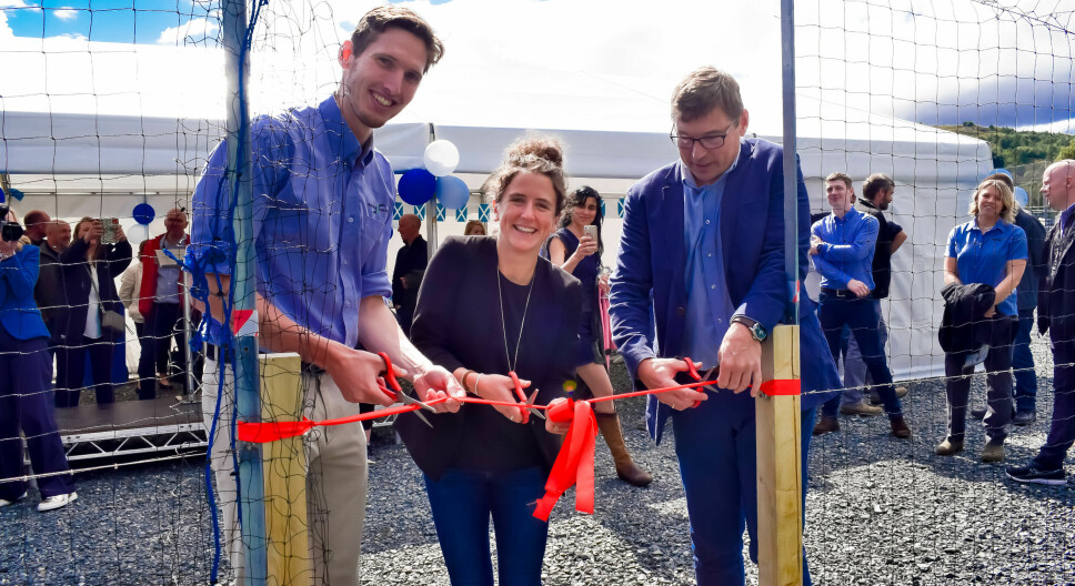 From left: Jarl van den Berg, Mairi Gougeon and Ove Thu open the upgraded facility.