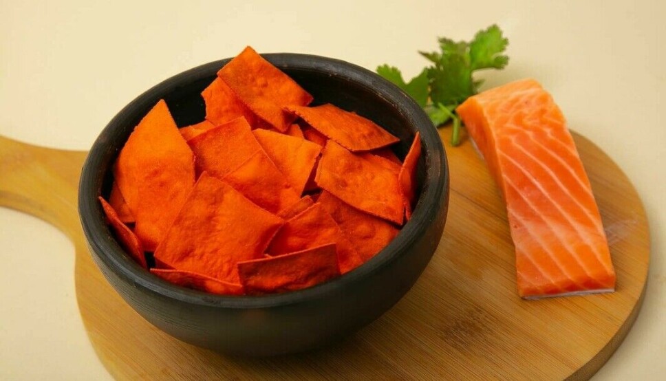 Salmon crisps made from processing plant discards maintain the nutritional properties of the fish.
