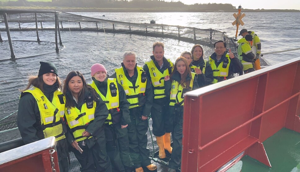 Bakkafrost Scotland shows a Thai trade delegation one of its fish farms.