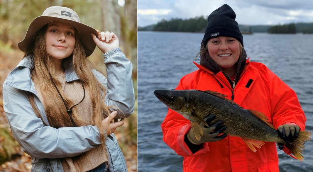 Alana Schofield, left, of the Keweenaw Bay Indian Community in Michigan, and Taylor Nichols of the Wahnapitae First Nation in Ontario, Canada, are two of the first three scholarship recipients.