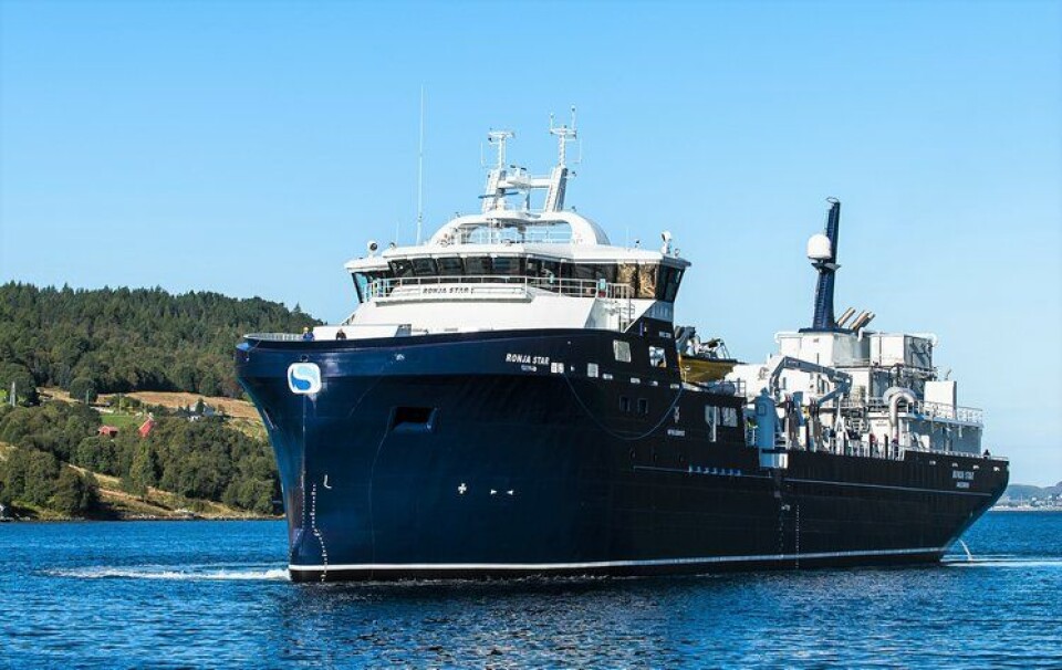 The wellboat Ronja Star, contracted to Bakkafrost Scotland, plays a key role in freshwater treatments to keep lice levels in check.