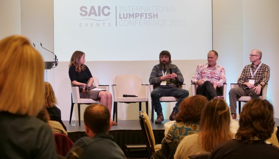 A panel session chaired by Matilda Lomas, biology and cleaner fish coordinator for Bakkafrost Scotland, during the International Lumpfish Conference held in Inverness.