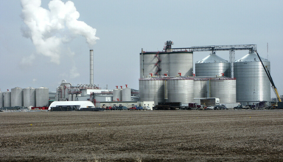 An ethanol plant in the US, the world's largest producer of the fuel. The US produced 15 billion US gallons (12.5 bn imperial gallons / 56.8 bn litres) of ethanol in 2021 and 44 million US tons (39.9 m tonnes) of co-product distillers dried grains with solubles (DDGS), which can be made into a feed ingredient.