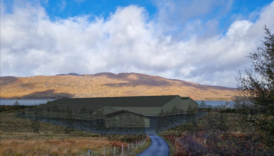An illustration of Mowi Scotland's proposed broodstock and ova facility at Ardessie, Little Loch Broom.