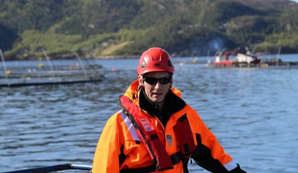 Benchmark Genetics Iceland's new general manager Benni Hálfdanarson pictured at a marine fish farm.