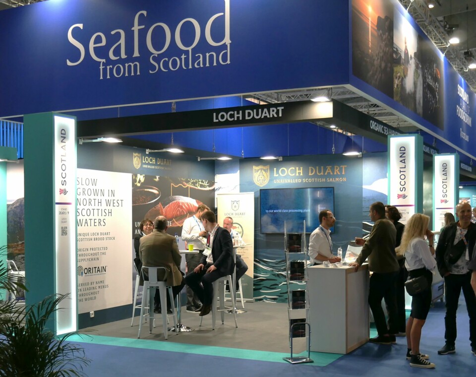 Salmon farmer Loch Duart's stand was part of the Seafood from Scotland pavilion at Barcelona last year.