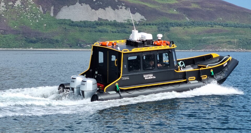 An Arran Workboats C-Ranger 900 operated by the Scottish Salmon Company, now called Bakkafrost Scotland.