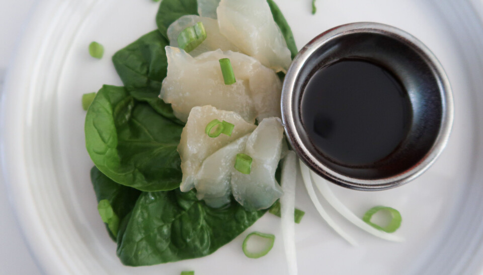 Sashimi made with Aqua Cultured Foods' mycoprotein-based sea bass analogue.