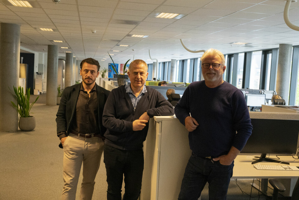 From left: Christian Lawley, new general manager; Pål Mugaas Jensen, new chief editor, and Gustav Erik Blaalid, who is the owner and will work with business development of the company.