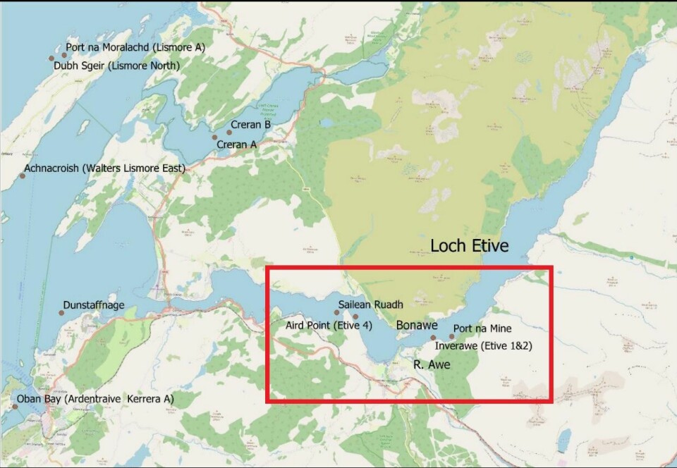 Mowi plans to raise post-smolts at the Dawnfresh sites at Sailean Ruadh (1,500 tonnes), Aird Point (1,545t), Inverawe (250t) and Port na Mine (458t) in Loch Etive, which has brackish water that can help keep lice numbers low.
