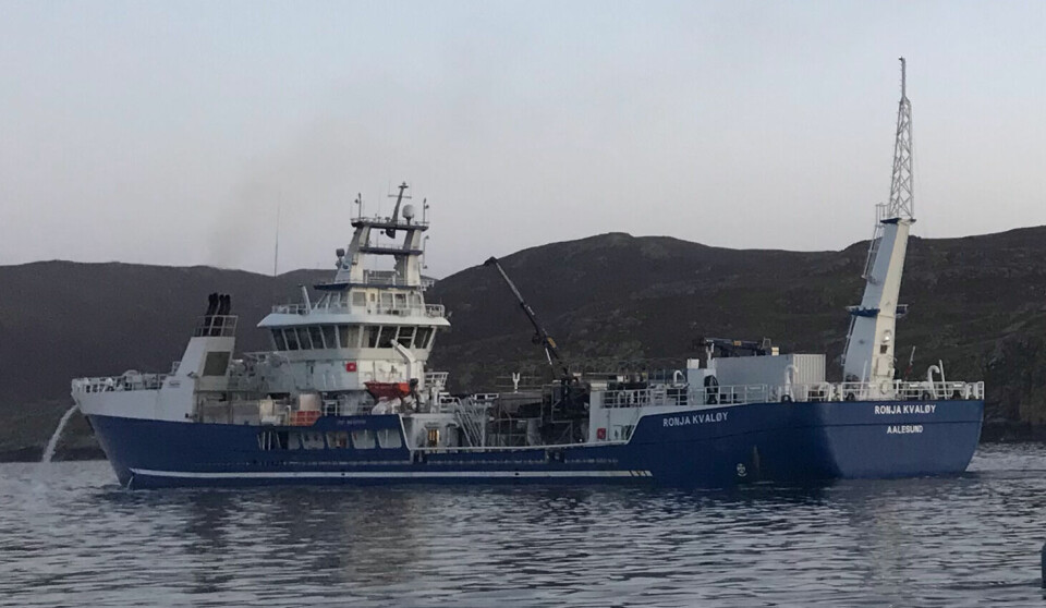 The Ronja Kvaløy is currently in service for Scottish Sea Farms in Shetland.