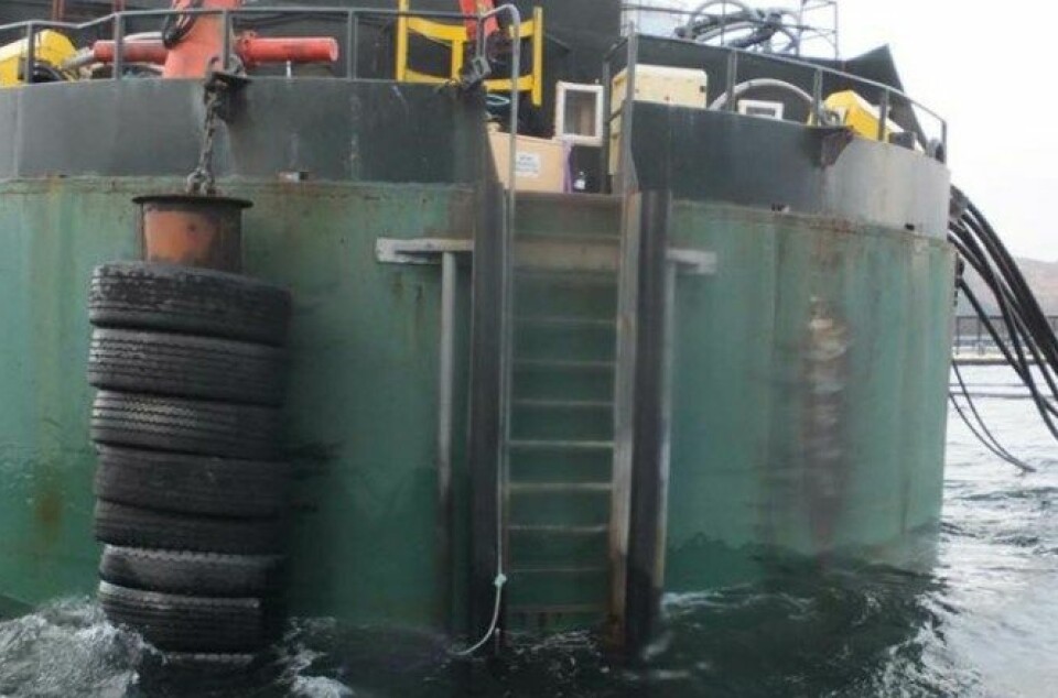 A photo of the Sea Cap feed barge at Ardintoul salmon farm that Clive Hendry was transferring to from a workboat when a fatal accident occurred.
