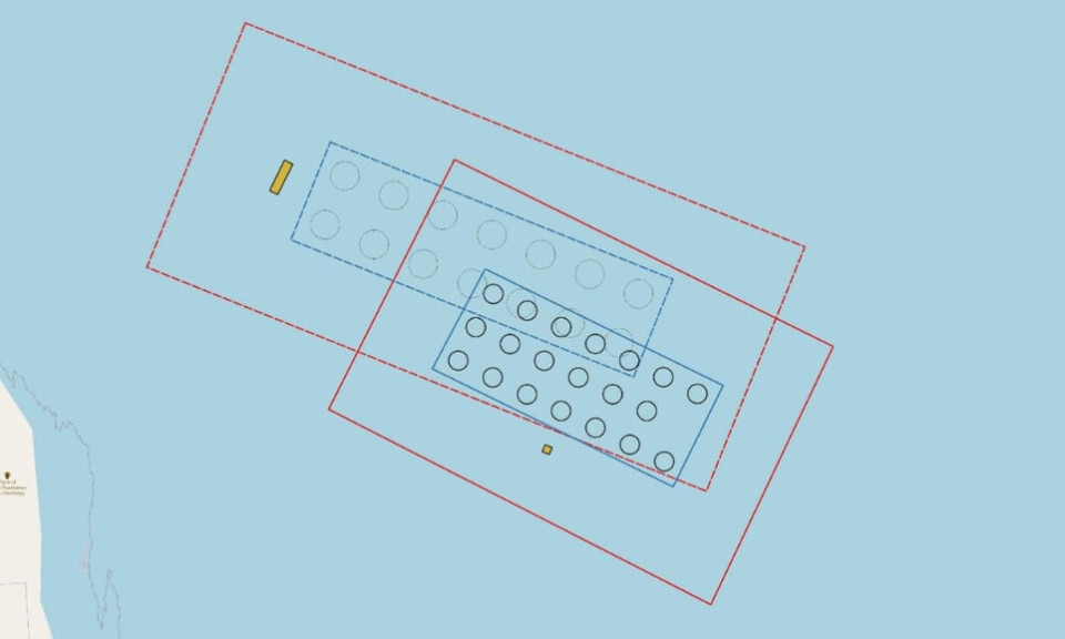 Cooke Aquaculture Scotland is proposing to move and redevelop its Cleat North farm. The redeveloped farm (dotted lines) would have six fewer but larger pens, with an associated increase in maximum biomass from 960 tonnes to 2,885 tonnes. The company intends to use the site to grow smolts for its high energy sites.