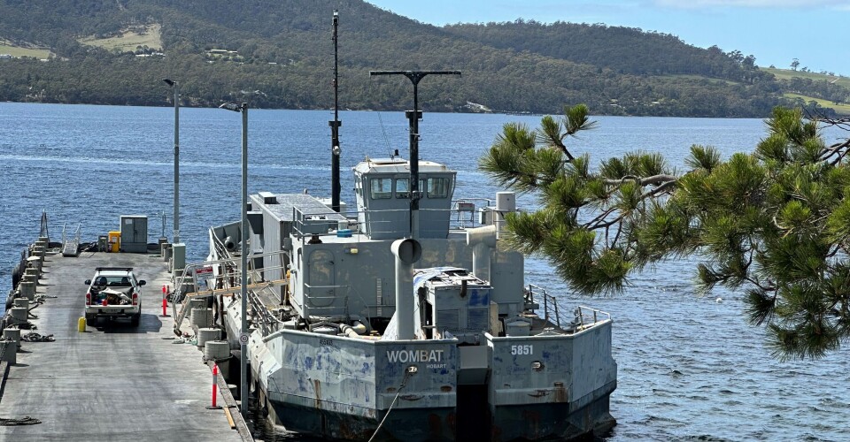 The Wombat during its fitting out. It has since been repainted and the equipment on board is being trialled.