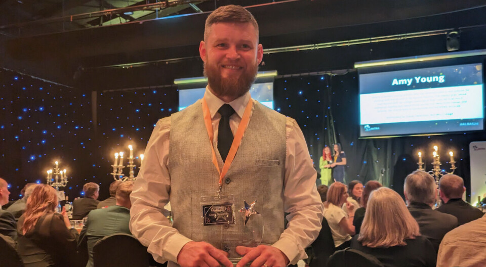 Craig Grounds with his Aquaculture Learner of the Year award for 2024.