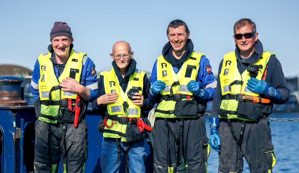 Thomas Begg, second from left, with the West Loch Roag team, from left: Roddy MacLean, Gavin MacIver, and Neil Buchanan.