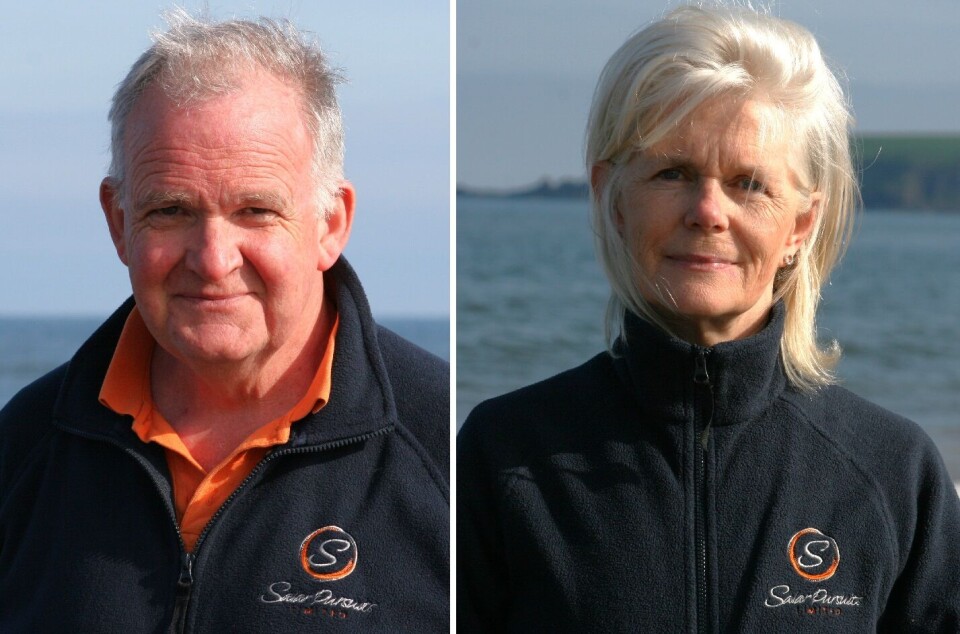 Salar Pursuits founders Andrew and Colette Bett have developed what they believe is a cheap and practical method of keeping lice, jellyfish, and algal blooms out of salmon pens.