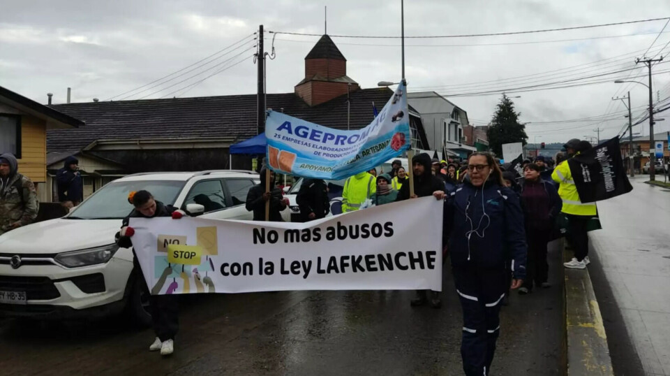 A march against the proposed ECMPOs held in Quellón earlier this month.