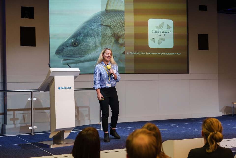 Pine Island Redfish chief executive Megan Sorby presenting at the Bright Tide event last Friday.