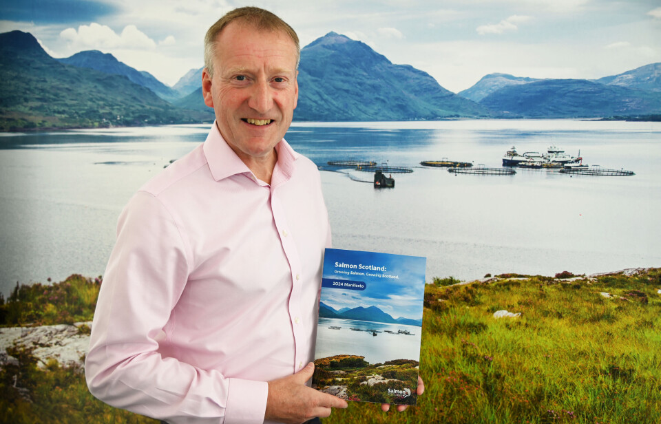 Salmon Scotland chief executive Tavish Scott with the trade body's 'manifesto' for the general election, which sets out what salmon farmers would like the next UK government to do.