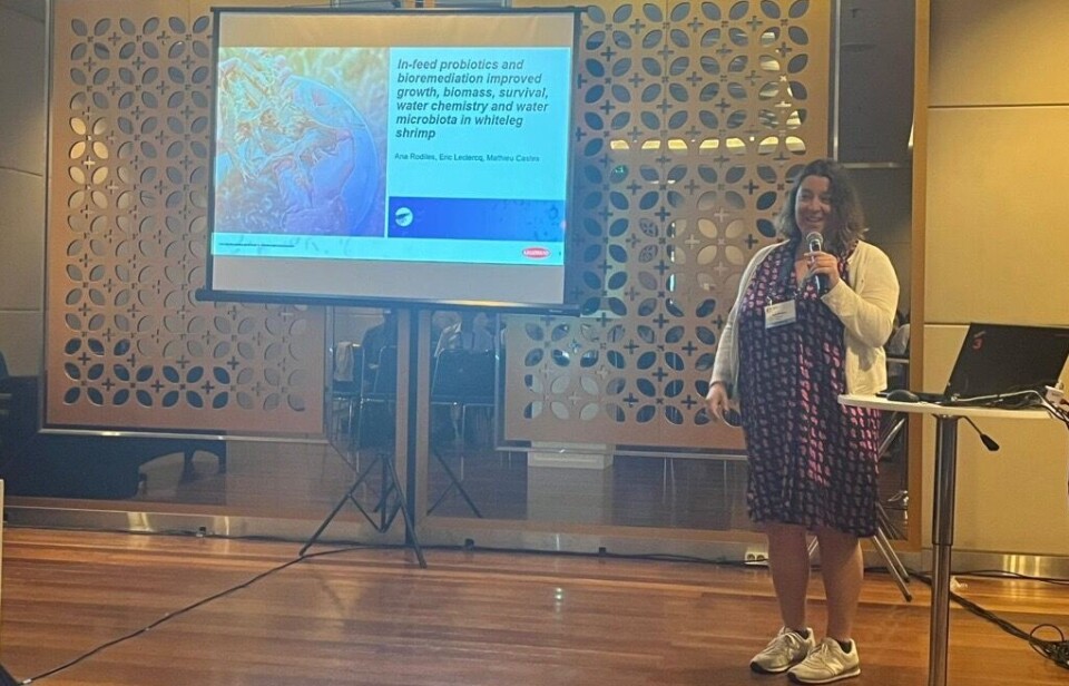 Lallemand researcher Ana Rodiles presenting in Indonesia.