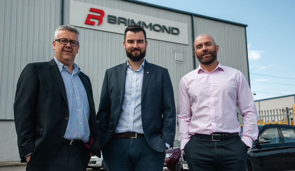 From left: Brimmond finance chief Craig Yeoman, managing director Tom Murdoch, and sales director Matt Nicoll.
