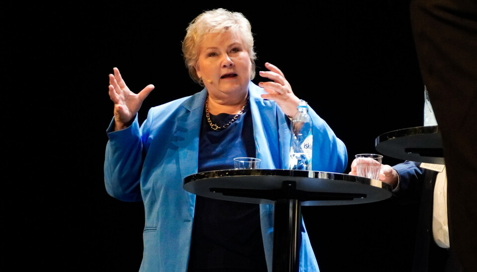Erna Solberg (Conservative) at the Gath conference in Ålesund on Wednesday.