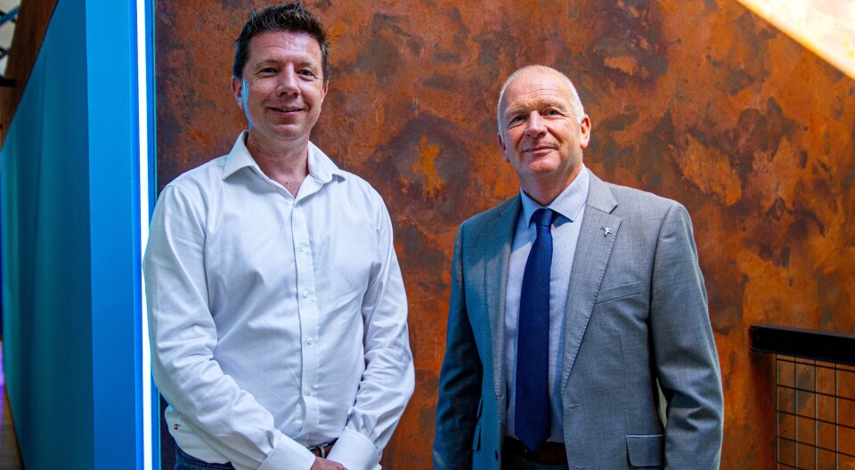 Ace Aquatec chief executive Nathan Pyne-Carter, left, with Michelin Development's Dundee business development manager Brian Cairns.