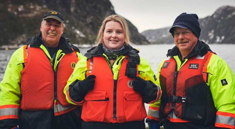 Canadian salmon farmers pictured in the Sustainability Report.
