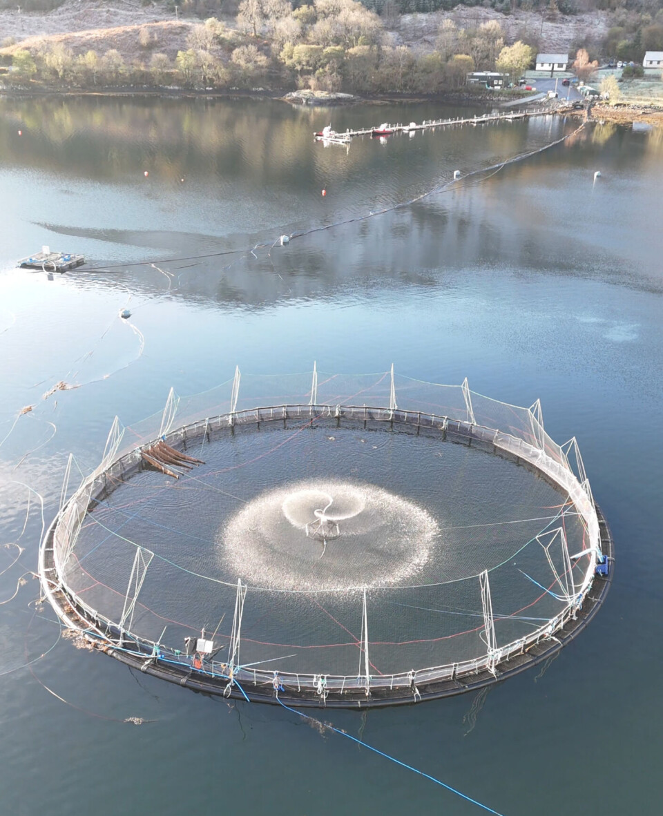 A drone photo of one of the water spinners in action.