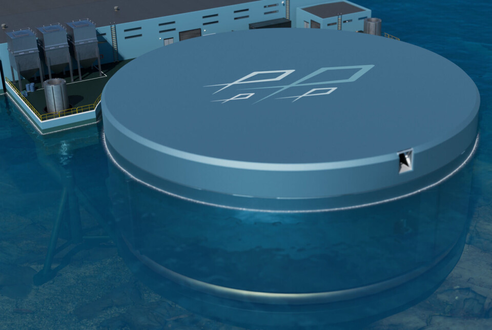 Front part of the food fish module that Multigen Akva believes illustrates that large depths are not necessary to find a good location.